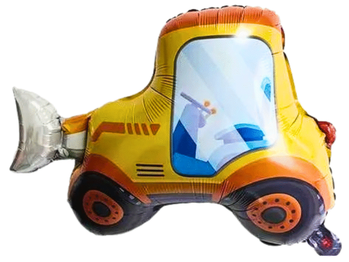 MPS MY PARTY SUPPLIERS® Set of 5 Excavator foil balloon, Construction Themed Party Balloons, Truck theme balloons decoration, golden star balloons - Image 4