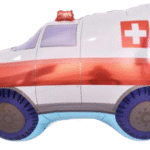 MPS MY PARTY SUPPLIERS® 1pc Ambulance foil balloon, Transportation truck vehicle theme foil balloons decoration for kids, Graduation party decoration supplies, Tansport theme party decorations