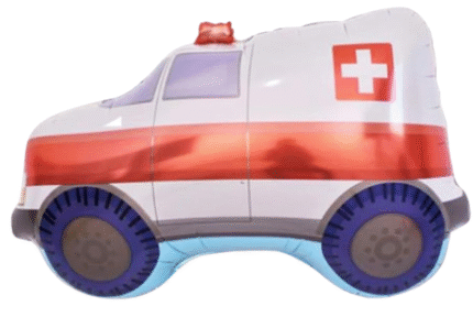 MPS MY PARTY SUPPLIERS® 1pc Ambulance foil balloon, Transportation truck vehicle theme foil balloons decoration for kids, Graduation party decoration supplies, Tansport theme party decorations