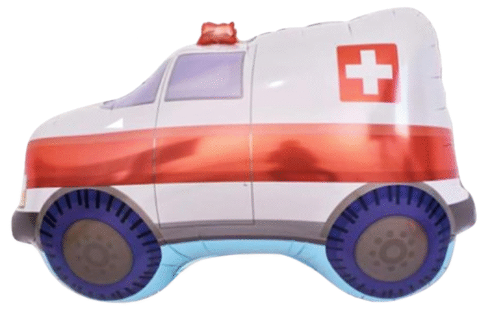 MPS MY PARTY SUPPLIERS® 1pc Ambulance foil balloon, Transportation truck vehicle theme foil balloons decoration for kids, Graduation party decoration supplies, Tansport theme party decorations - Image 1