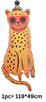 MPS MY PARTY SUPPLIERS® 1pc 119*49cm Leopard foil balloon, Animal Leopard Balloons, safari animals foil balloon, Jungle theme birthday decoration, Wild animal Cheetah Birthday Party Decoration Balloon - Image 6