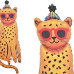 MPS MY PARTY SUPPLIERS® 1pc 119*49cm Leopard foil balloon, Animal Leopard Balloons, safari animals foil balloon, Jungle theme birthday decoration, Wild animal Cheetah Birthday Party Decoration Balloon