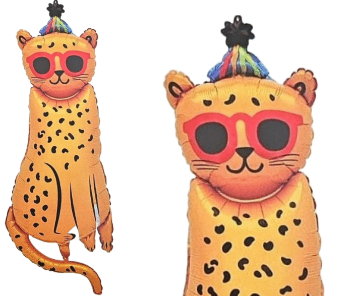 MPS MY PARTY SUPPLIERS® 1pc 119*49cm Leopard foil balloon, Animal Leopard Balloons, safari animals foil balloon, Jungle theme birthday decoration, Wild animal Cheetah Birthday Party Decoration Balloon - Image 1