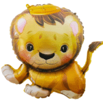 MPS MY PARTY SUPPLIERS® 1pc 57 * 58cm Lion foil balloon for kids boys girls, Jungle theme birthday decoration, Wild animals foil balloons, Jungle safari animal balloons, Baby lion cub balloon