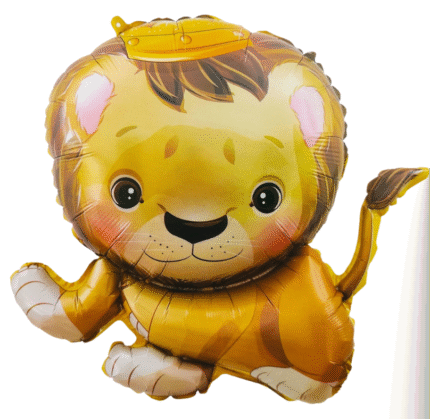 MPS MY PARTY SUPPLIERS® 1pc 57 * 58cm Lion foil balloon for kids boys girls, Jungle theme birthday decoration, Wild animals foil balloons, Jungle safari animal balloons, Baby lion cub balloon