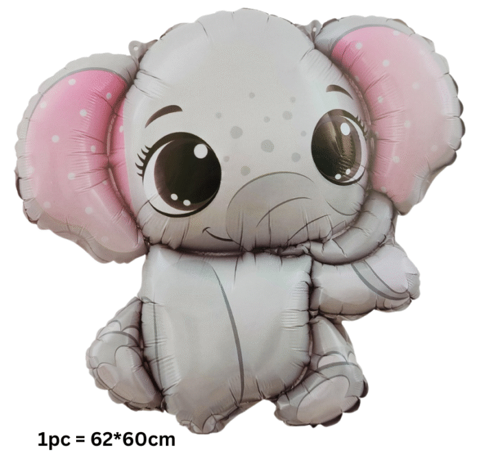 MPS MY PARTY SUPPLIERS® 1pc 62 * 60cm Elephant foil balloon for kids, animal balloon decoration, safari animal balloon, jungle theme birthday decor, Baby elephant foil balloon - Image 3