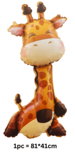 MPS MY PARTY SUPPLIERS® 1pc 81 * 41cm Giraffe foil balloon for kids, Jungle safari theme decorations, Cute animal foil balloons Jungle animal print balloons, Giraffe balloon - Image 5