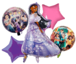 MPS MY PARTY SUPPLIERS® Set of 5 Isabella Foil Balloons, Moana Foil Balloons, Princess Theme Balloons for girls Party Decoration, Cartoon Balloon, purple star balloon, moana theme birthday decoration