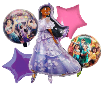 MPS MY PARTY SUPPLIERS® Set of 5 Isabella Foil Balloons, Moana Foil Balloons, Princess Theme Balloons for girls Party Decoration, Cartoon Balloon, purple star balloon, moana theme birthday decoration