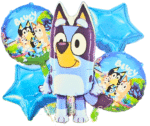 MPS MY PARTY SUPPLIERS® Set of 5 Cartoon dog foil balloon, cute animal dog balloons, jungle theme birthday decoration, animal theme, star balloons