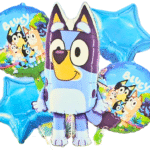 MPS MY PARTY SUPPLIERS® Set of 5 Cartoon dog foil balloon, cute animal dog balloons, jungle theme birthday decoration, animal theme, star balloons