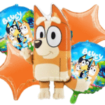 MPS MY PARTY SUPPLIERS® Set of 5 Cartoon dog foil balloon, cute animal dog balloons, jungle theme birthday decoration, animal theme, star balloons