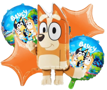 MPS MY PARTY SUPPLIERS® Set of 5 Cartoon dog foil balloon, cute animal dog balloons, jungle theme birthday decoration, animal theme, star balloons