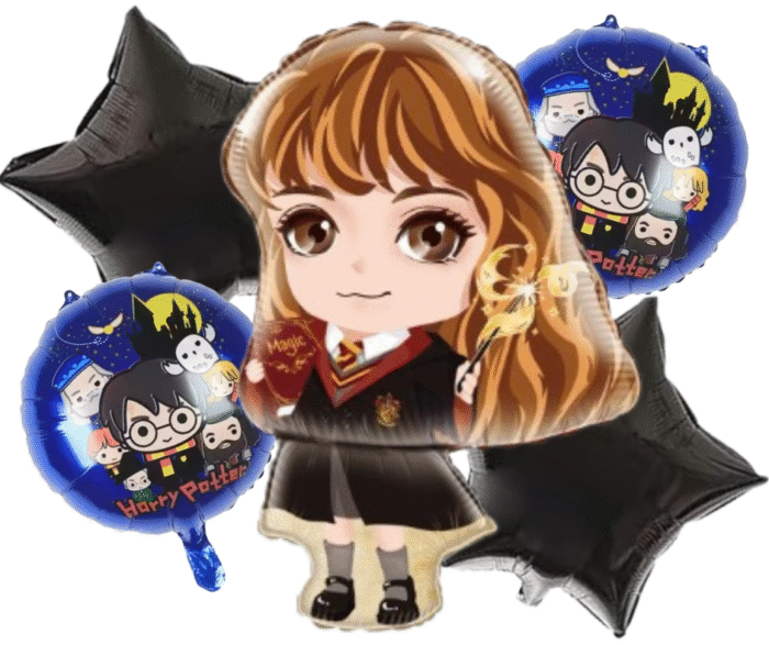 MPS MY PARTY SUPPLIERS® Set of 5 Cartoon character foil balloons, cartoon balloons for kids birthday decoration, black star balloons - Image 1