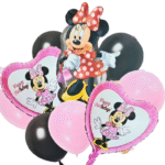 MPS MY PARTY SUPPLIERS® Set of 9 cartoon Mouse Birthday Decorations, Festive Latex Balloons Set, Fantasy Party Supplies for Kids Boys and Girls, latex Balloon minnie mouse heart shaped balloons