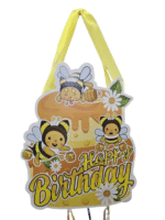 MY PARTY SUPPLIERS Honey Bee Pinata, Happy Bithday Khoi Bag, Bee Pull String Pinata/Party Pinata/Goodies Bag, Yellow Honey Bee Pinata, Kids Bee Themed Birthday Party Supplies, Animal Theme Parties - Image 4