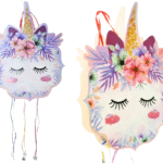 MPS MY PARTY SUPPLIERS® 1pc Unicorn Pull String Pinata Unicorn Face Theme Khoi Bag Kids Party Goodie Bags Rainbow Theme Party Supplies for Girls Princess Theme Party Decoration Animal Pinata