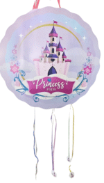 MPS MY PARTY SUPPLIERS® 1pc Princess Castle Pull String Round Shaped Pinata Princess Fairy Khoi Bag Kids Party Goodie Bags Rainbow Theme Party Supplies for Girls princess Theme Birthday Decoration - Image 4