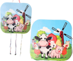 MPS MY PARTY SUPPLIERS® 1pc Farm Animal Theme Pull String Square Shaped Pinata Khoi Bag Kids Party Goodie Bags Animal Theme Party Supplies for Children Farm Theme Birthday Decoration