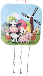 MPS MY PARTY SUPPLIERS® 1pc Farm Animal Theme Pull String Square Shaped Pinata Khoi Bag Kids Party Goodie Bags Animal Theme Party Supplies for Children Farm Theme Birthday Decoration - Image 5