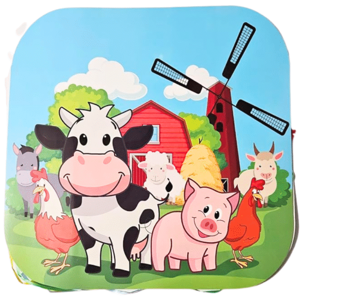 MPS MY PARTY SUPPLIERS® 1pc Farm Animal Theme Pull String Square Shaped Pinata Khoi Bag Kids Party Goodie Bags Animal Theme Party Supplies for Children Farm Theme Birthday Decoration - Image 6