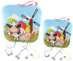MPS MY PARTY SUPPLIERS® 1pc Farm Animal Theme Pull String Square Shaped Pinata Khoi Bag Kids Party Goodie Bags Animal Theme Party Supplies for Children Farm Theme Birthday Decoration - Image 2