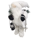 18" Elegant White Frost Standing Santa Claus with Lantern | Plush Gnome Christmas Decoration | Winter White Santa Figure for Tabletop, Tiered Tray, Home & Holiday Decor | Christmas Ornament Statue - Image 10