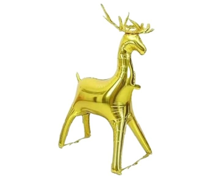 1pc 32inch Self standing Reindeer Christmas foil balloon, Foil Balloons decorations, Christmas Standing Elk Balloon Golden color, xmas balloon decorations - Image 2