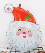 Set of 5 Santa foil balloon, Christmas Foil Balloons decorations, Christmas festive Decor, xmas balloon decor, merry christmas decor, santa balloons, Round balloons - Image 3