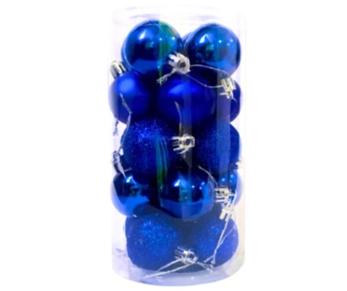 20pcs Christmas Decorations Hanging Balls (4cms) for Christmas Tree Decoration Item, Fancy Xmas Decor, Shatterproof Xmas Tree Decor Balls (Blue) - Image 1