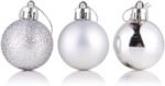 12pcs Christmas Decorations Hanging Balls (3cms) for Christmas Tree Decoration Item, Fancy Xmas Decor, Shatterproof Xmas Tree Decor Balls (Silver) - Image 3