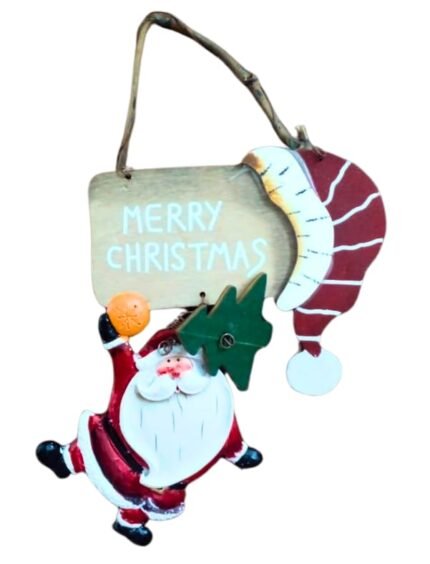 1pc Christmas Hanging ornaments, Wooden Santa claus hanging, xmas ornaments santa claus, Christmas tree Decorations Items, Santa Claus Toys, merry christmas santa, random design