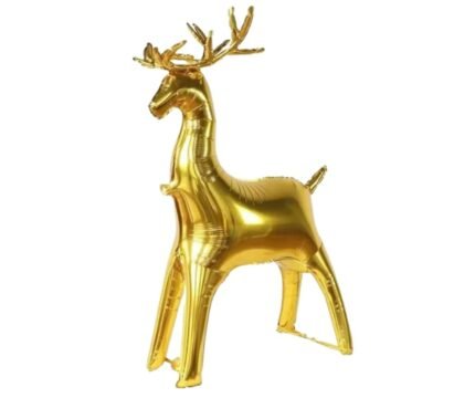 1pc 48inch Self standing Reindeer Christmas foil balloon, Foil Balloons decorations, Christmas Standing Elk Balloon Golden color, xmas balloon decorations