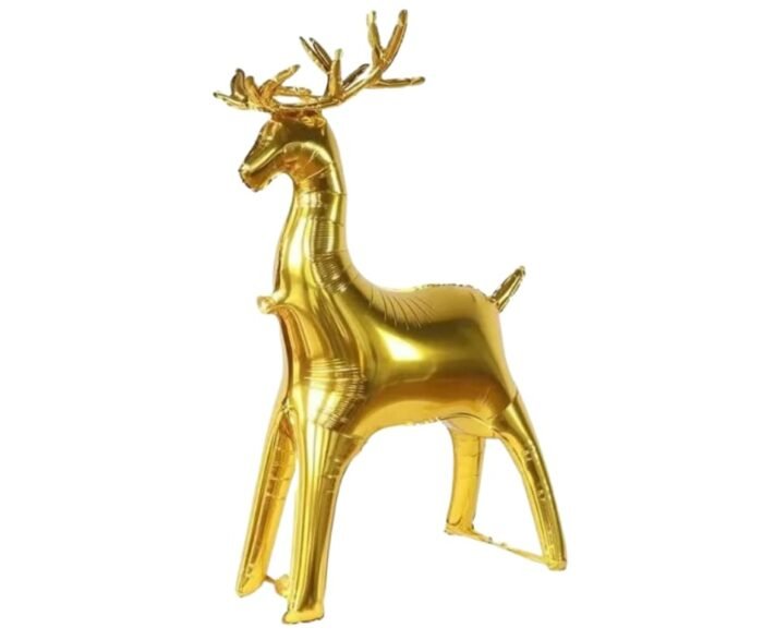1pc 48inch Self standing Reindeer Christmas foil balloon, Foil Balloons decorations, Christmas Standing Elk Balloon Golden color, xmas balloon decorations - Image 1