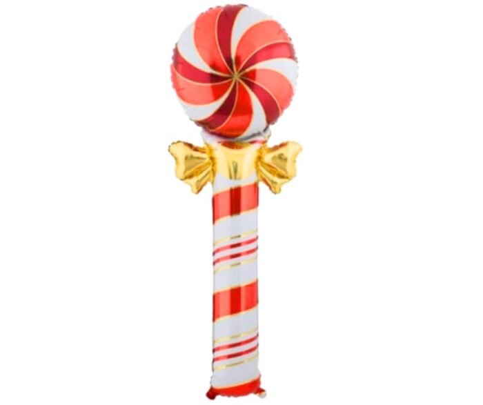 1pc Christmas balloons, 58inches Red Striped Lollipop with Ribbon Foil Balloon, lollipop Shape Foil Balloons decorations, Christmas Decorations (Copy) - Image 1