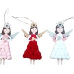 Set of 3 Angels Hanging Pink-Red-White Fairies