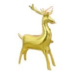1pc 32inch Self standing Reindeer Christmas foil balloon, Foil Balloons decorations, Christmas Standing Elk Balloon Golden color, xmas balloon decorations
