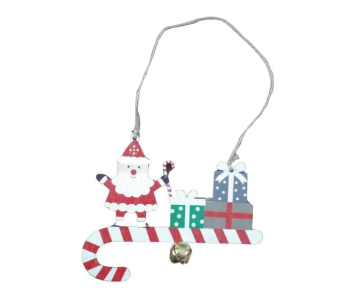 1 pc Christmas Hanging Ornaments, Wooden Santa Claus - Image 4