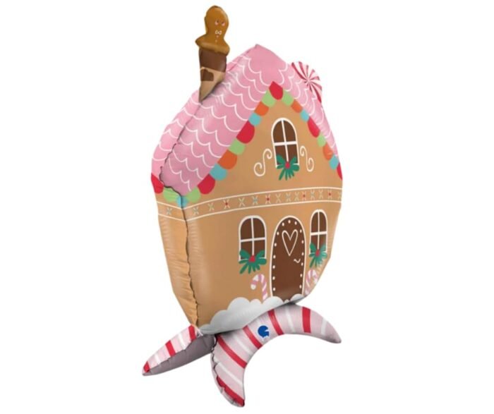 1pc 74*53cm Self Standing Gingerbread House foil balloon, house/hut Shape Foil Balloons decorations, Christmas festive Decor, xmas balloon decorations, merry christmas balloon - Image 3