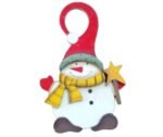 Set of 2 Christmas Hanging Ornaments, Wooden Santa Claus Snowman - Image 2