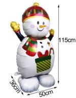 1pc 112 * 67cm Self standing White Snowman Christmas foil balloon, Snow man Foil Balloons decorations, Christmas festive Decor, xmas balloon decorations, merry christmas balloon - Image 3