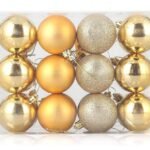 12 pcs Christmas Decorations Balls [4cms] for Home, Office, School, Christmas Tree Decoration Item, Fancy Xmas Decor, Shatterproof Xmas Tree Decoration Ornaments (Golden)