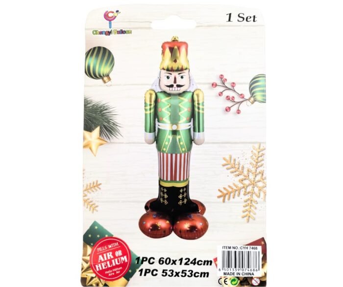 1set Self standing Nutcracker Christmas foil balloon, Nutcracker Foil Balloons, Christmas balloons, xmas balloon decorations, merry christmas balloon (GREEN 60 * 124cm) - Image 2