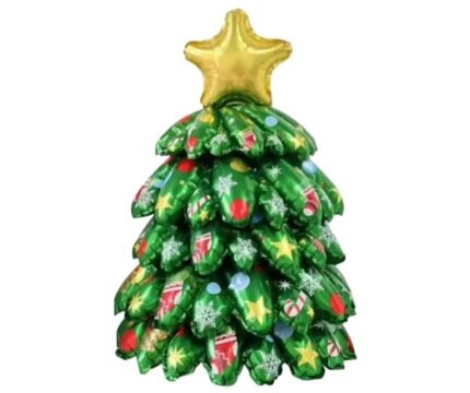 1set 25 * 25 * 37cm Self Standing Christmas tree foil balloons, tree Shape Foil Balloons decorations, merry xmas tree festive Decor, xmas balloon decorations