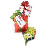 1pc Christmas gift box foil balloon, red star Balloons, Christmas festive Decor, xmas balloon decor, christmas theme, surprise box balloon, christmas decoration for home