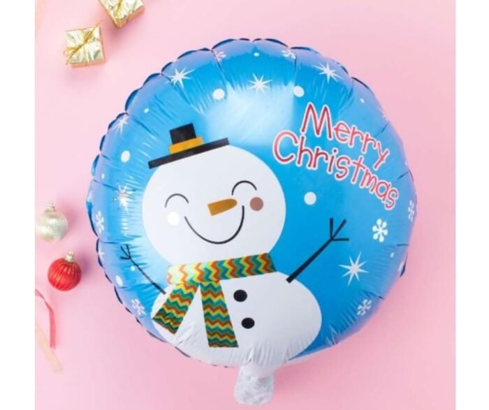 round foil balloon with merry christmas print, merry christmas Balloons decorations, Christmas festive Decor, xmas balloon decorations (blue) - Image 2