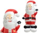1pc Self standing Santa Claus Christmas foil balloon, waving hand Santa Claus Balloons, Christmas festive Decor, merry xmas santa balloons (red santa with glasses 58inches) - Image 4