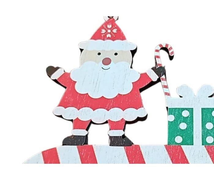 1 pc Christmas Hanging Ornaments, Wooden Santa Claus - Image 2