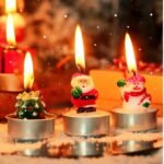 12 Pcs Box Christmas Candles Stocking Stuffer Christmas Candleholders Christmas Santa Tea Light Christmas Cartoon Tealight Gifts Christmas Party Candles - Image 4