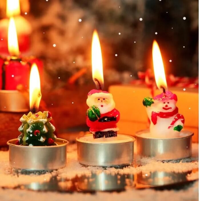 12 Pcs Box Christmas Candles Stocking Stuffer Christmas Candleholders Christmas Santa Tea Light Christmas Cartoon Tealight Gifts Christmas Party Candles - Image 4